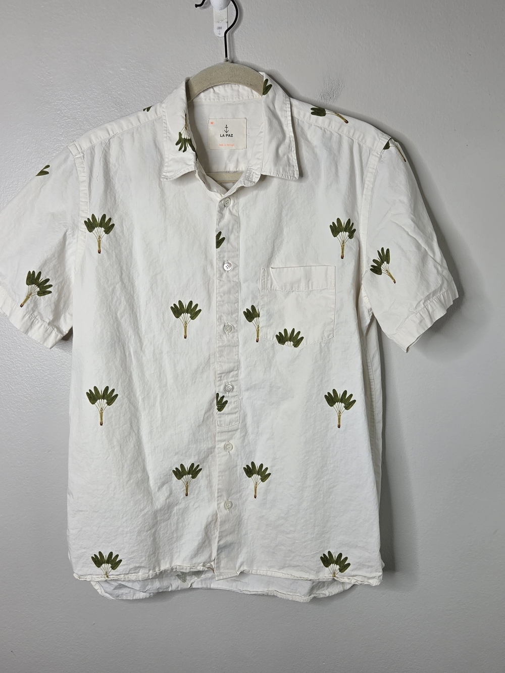 La Paz Alegre Palm Tree Print Button Up Shirt